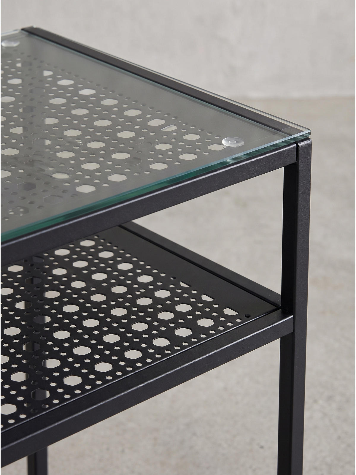 KONSOLENTISCH ALCUDIA, Einscheibensicherheitsglas, Schwarz, 80 x 40 x 77 cm - Schwarz, Glas/Metall (40/80/77cm) - KADIMA DESIGN