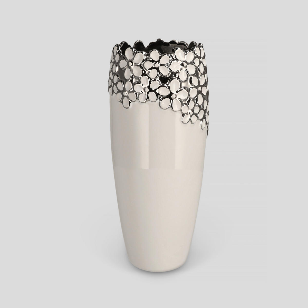 VASE Flosales tube - Weiß, Stein (33cm) - home&you