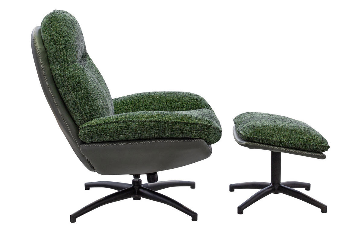 DREHSESSEL Genua, Webstoff, Grün - Grün, Textil (93/99/78cm) - dasmöbelwerk