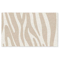 FUSSMATTE Zebramuster - Beige - Weiß - Tiermuster Schmutzfänger 150x90 cm - Beige, Kunststoff (150/90cm) - MuchoWow