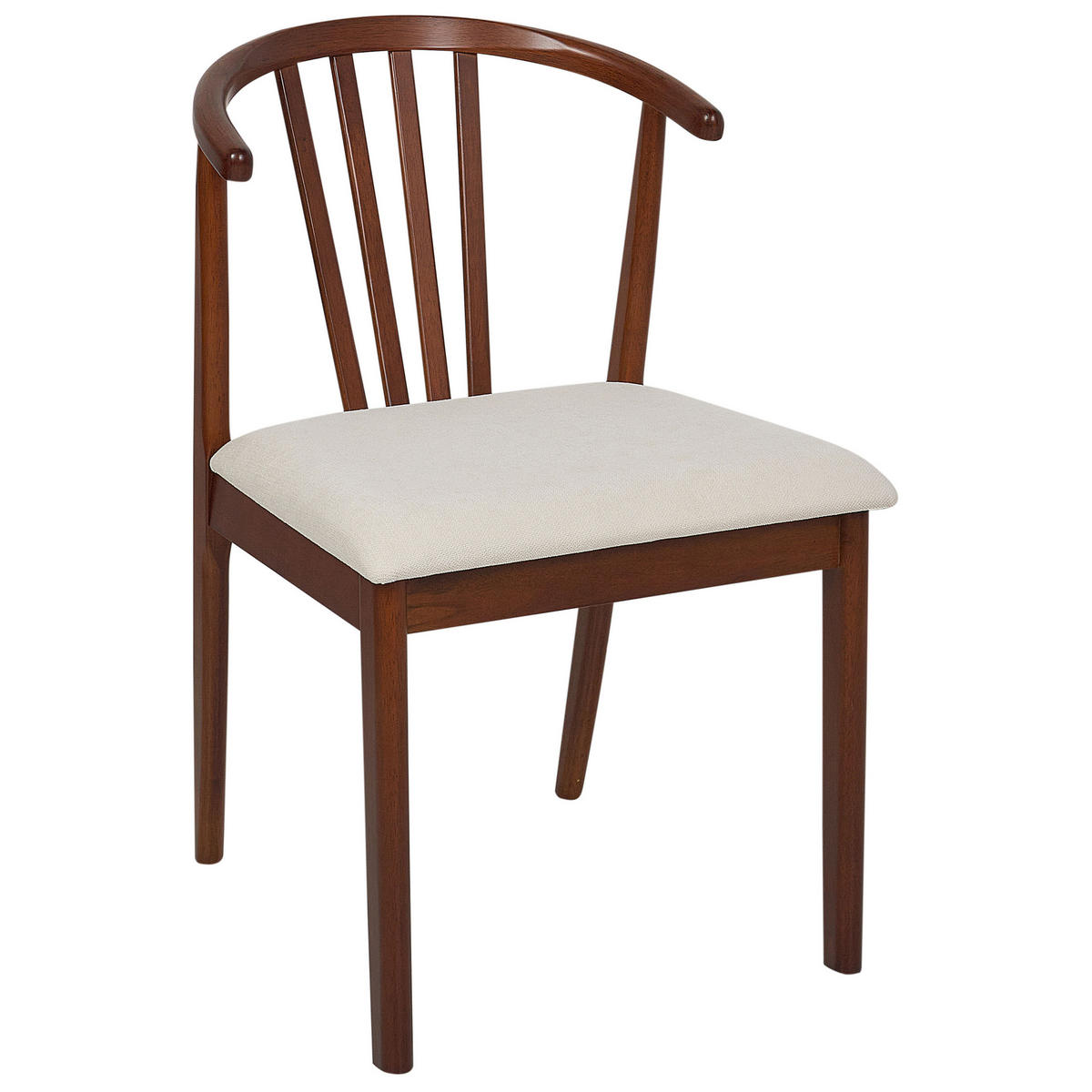ESSZIMMERSTUHL 2er-Set Dunkler Holzfarbton Craig - Dunkelbraun/Beige, Holz (50/80/57cm) - Beliani