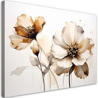 LEINWANDBILD, Beige Blumen in einer eleganten modernen Komposition - Beige, Textil (45/30cm) - Feeby