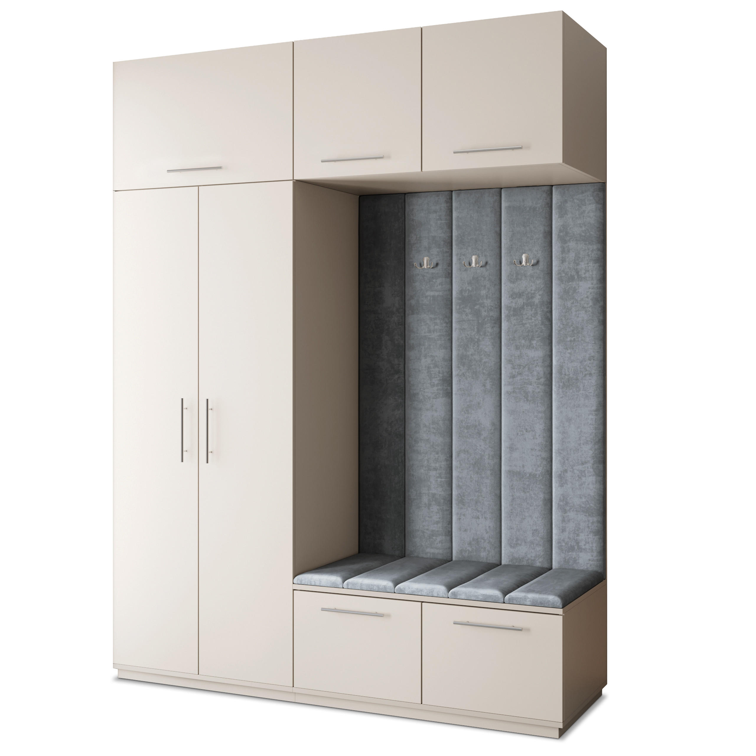 GARDEROBENSCHRANK REMA 180/240/60 cm Modern Garderobe-Set Kaschmir - Kaschmir/Grau, Holzwerkstoff (180/240/60cm) - MASSENO