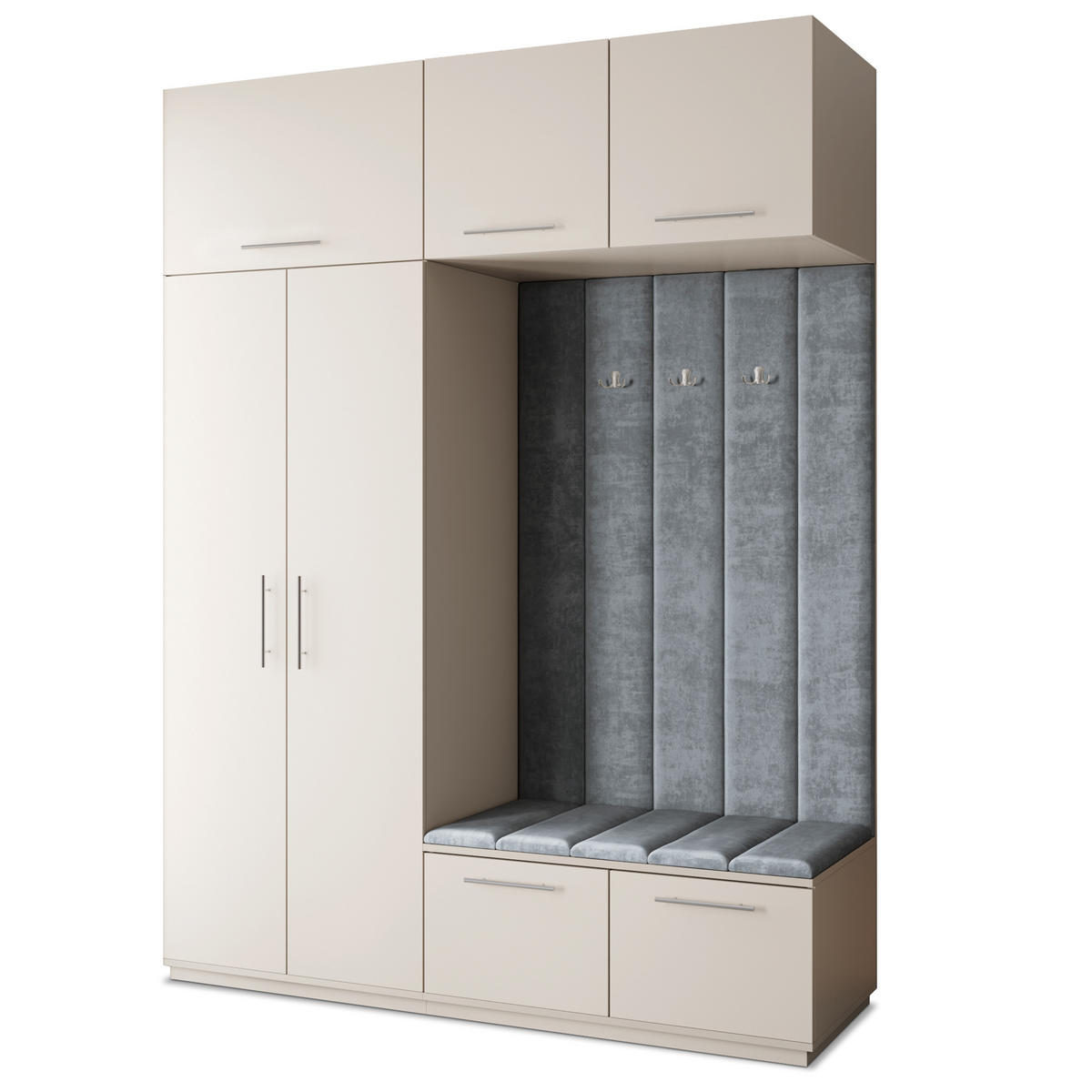GARDEROBENSCHRANK REMA 180/240/60 cm Modern Garderobe-Set Kaschmir - Kaschmir/Grau, Holzwerkstoff (180/240/60cm) - MASSENO