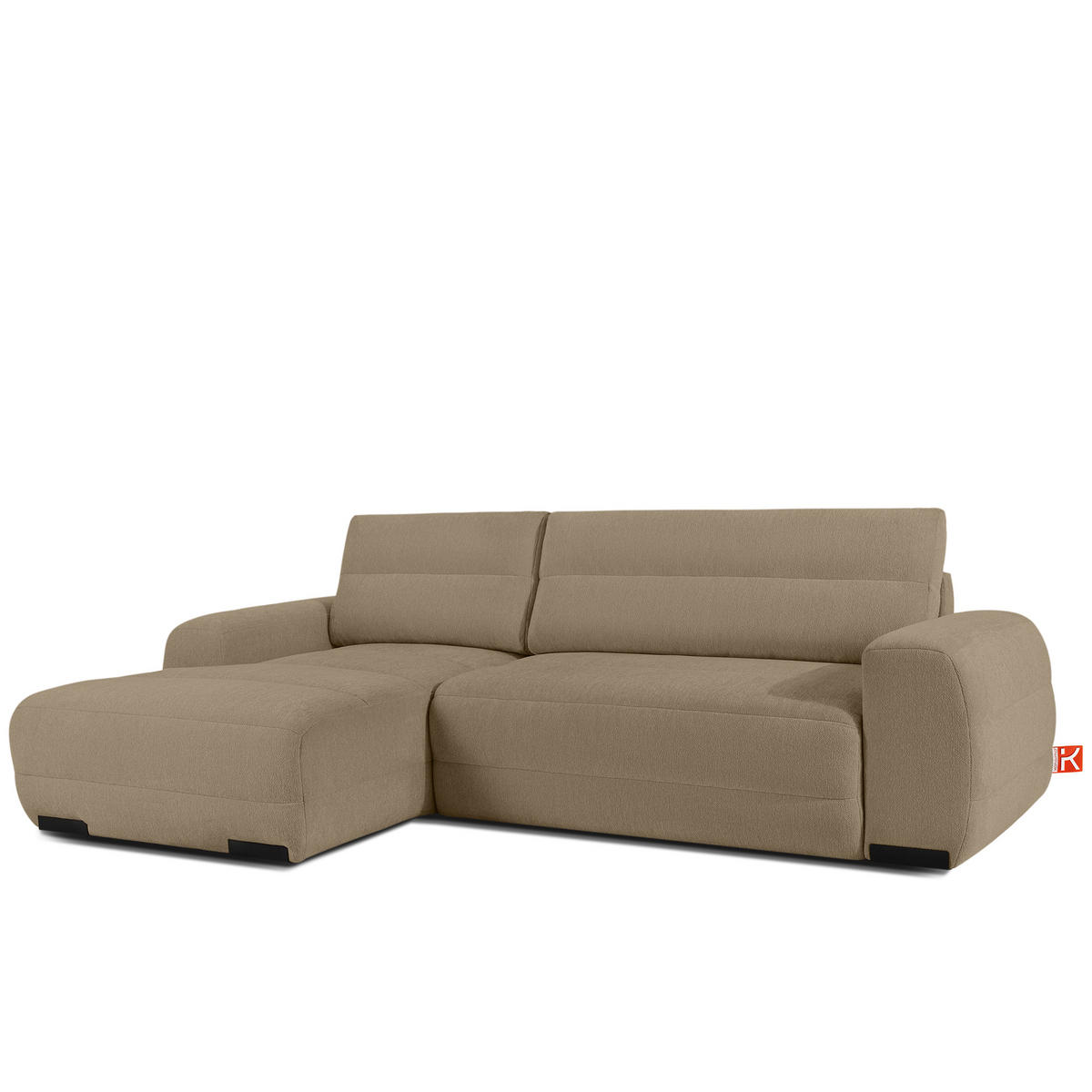 ECKSOFA LINKS BLUME, Dunkelbeige - Beige, Holz/Holzwerkstoff (271/164cm) - KONSIMO®