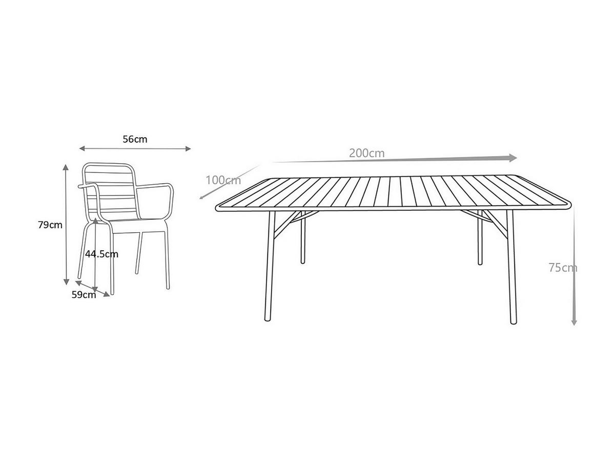 GARTENESSGRUPPE im Set - 8 -Sitzer - Stahl - mandelgrün - MIRMANDE - Grün, Metall - Vente-Unique