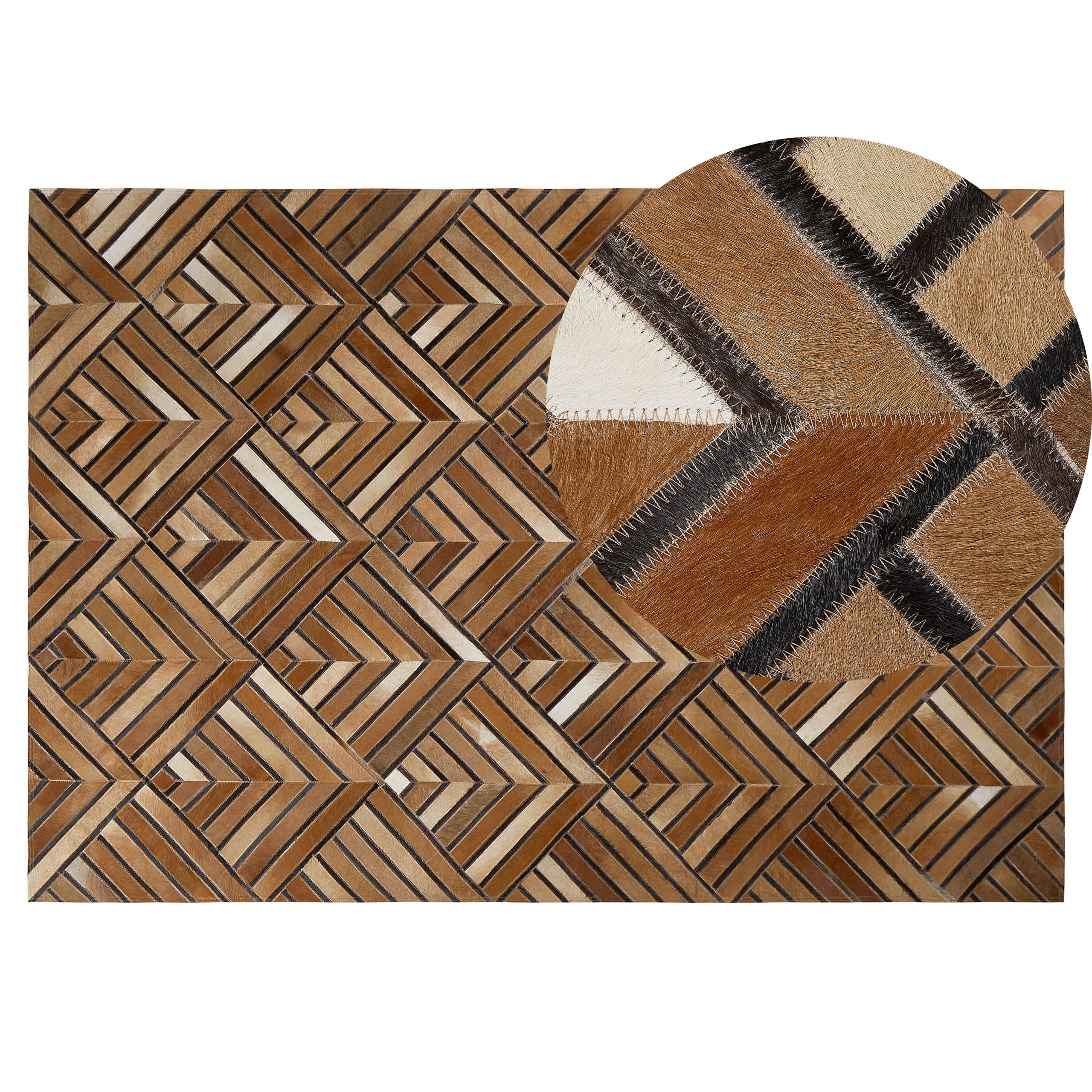 KURZFLOR-TEPPICH Tekir 200/140 cm - Braun, Fell (140/200cm) - Beliani