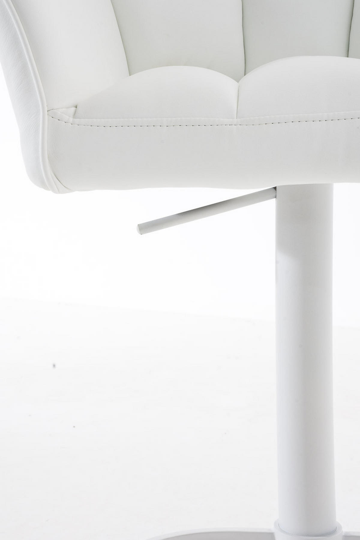 BARHOCKER Sihar Kunstleder Weiß Weiß - Weiß, Leder/Metall (64/88/45cm) - DELUKE