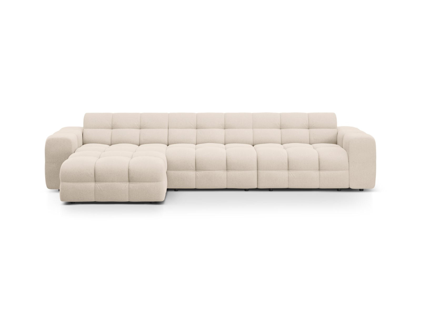 ECKSOFA links Kendal aus strukturiertem Stoff beige 5 Sitzplätze - Beige, Textil (173/357cm) - Micadoni