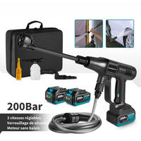 ELEKTRO-HOCHDRUCKREINIGER 6IN1 200Bar Bürstenloser für Makita Akku, Mit 2 Batterien - Schwarz, Kunststoff (41.5/23cm) - Coonoor