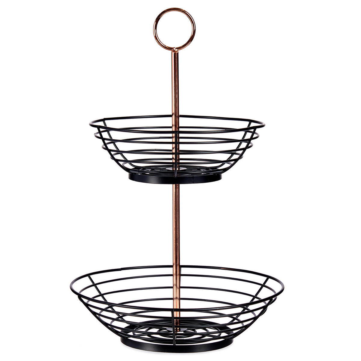 OBSTETAGERE Metall Schwarz 28,5/28,5/42,3 cm - Schwarz, Metall (28.5/42.3cm) - Kinvara