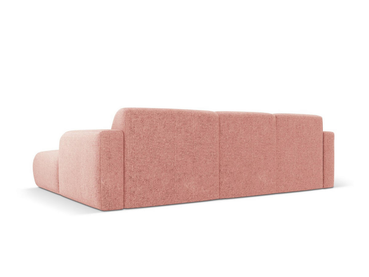 ECKSOFA rechts Molino aus Chenille-Stoff rosa 4 Sitzplätze - Pink, Textil (170/250cm) - Micadoni
