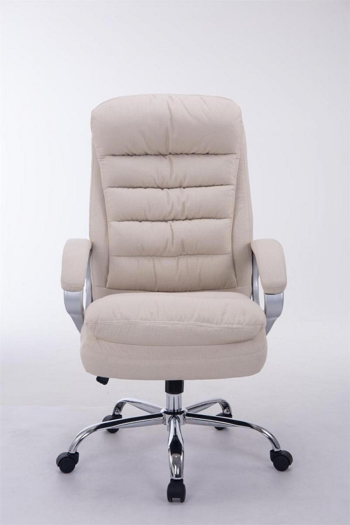 CHEFSESSEL Stoff creme - Chromfarben/Creme, Textil/Metall (68/116/77cm) - CLP