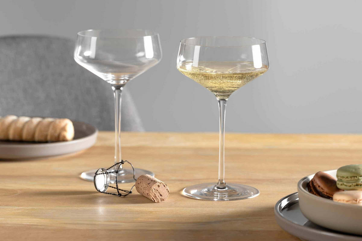 CHAMPAGNERSCHALEN Puccini transparent 350 ml 6er Set - Transparent, Glas (0.35L) - Leonardo Living