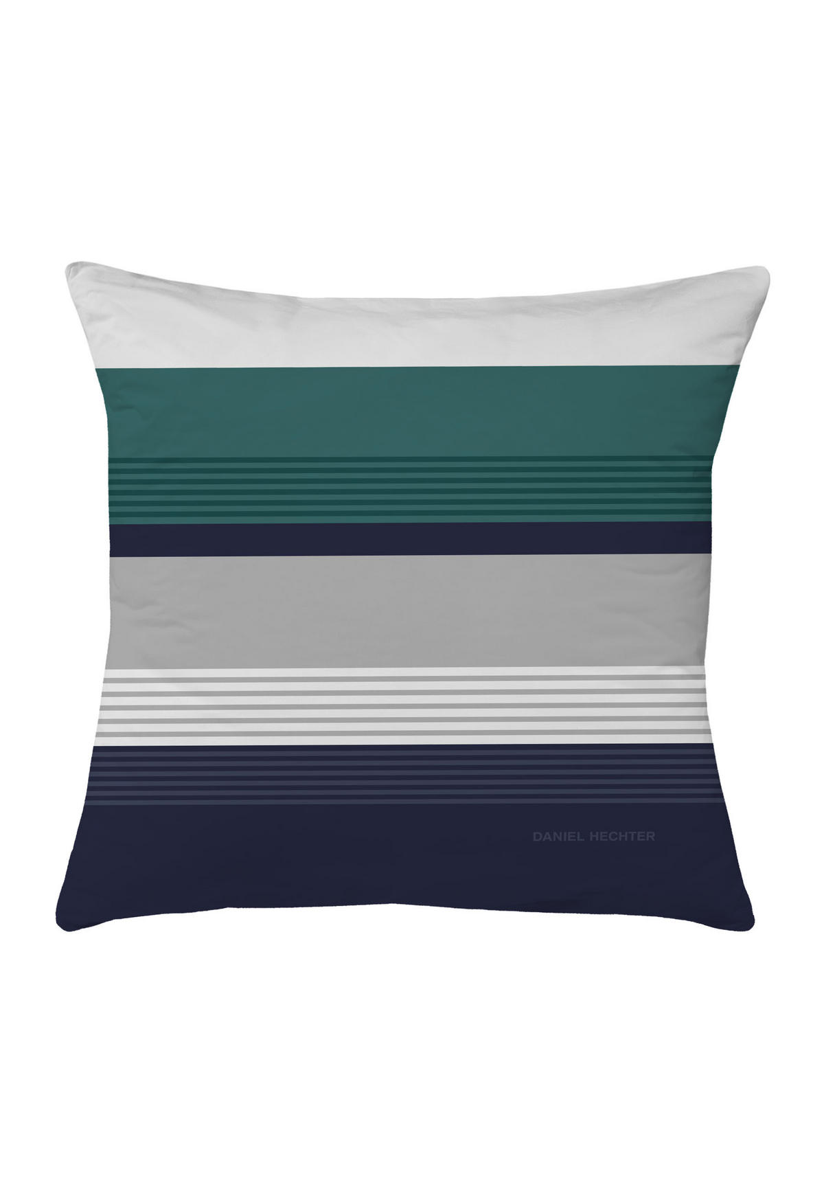 BETTWÄSCHE-GARNITUR Biber Querstreifen marine, 135x200 cm + 80x80 cm - Dunkelblau, Textil (135/200cm) - Daniel Hechter