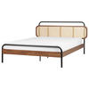 BETT mit Lattenrost 180/200 cm Dunkelbraun Boussicourt - Dunkelbraun/Schwarz, Holz (180/200cm) - Beliani