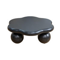 COUCHTISCH aus MDF 79x79x31 cm Schwarz mit wolkenförmiger Tischplatte und Kugelbeinen - Schwarz, Holzwerkstoff (79/79/31cm) - IVMEU