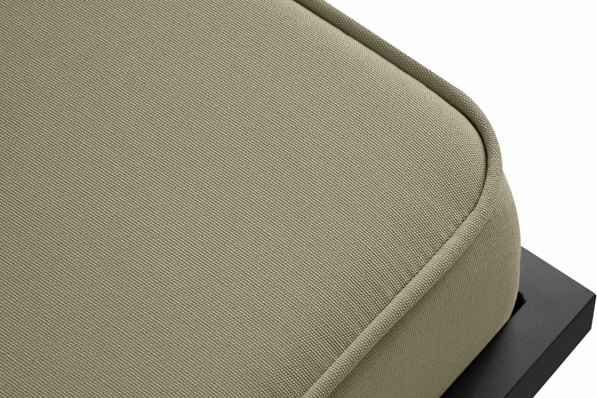 GARTENLOUNGE-HOCKER TRIGLO auf Metallfüßen, Modern, Dunkelgrau/Beige - Dunkelgrau/Beige, Textil/Metall (69/44/54cm) - KONSIMO®