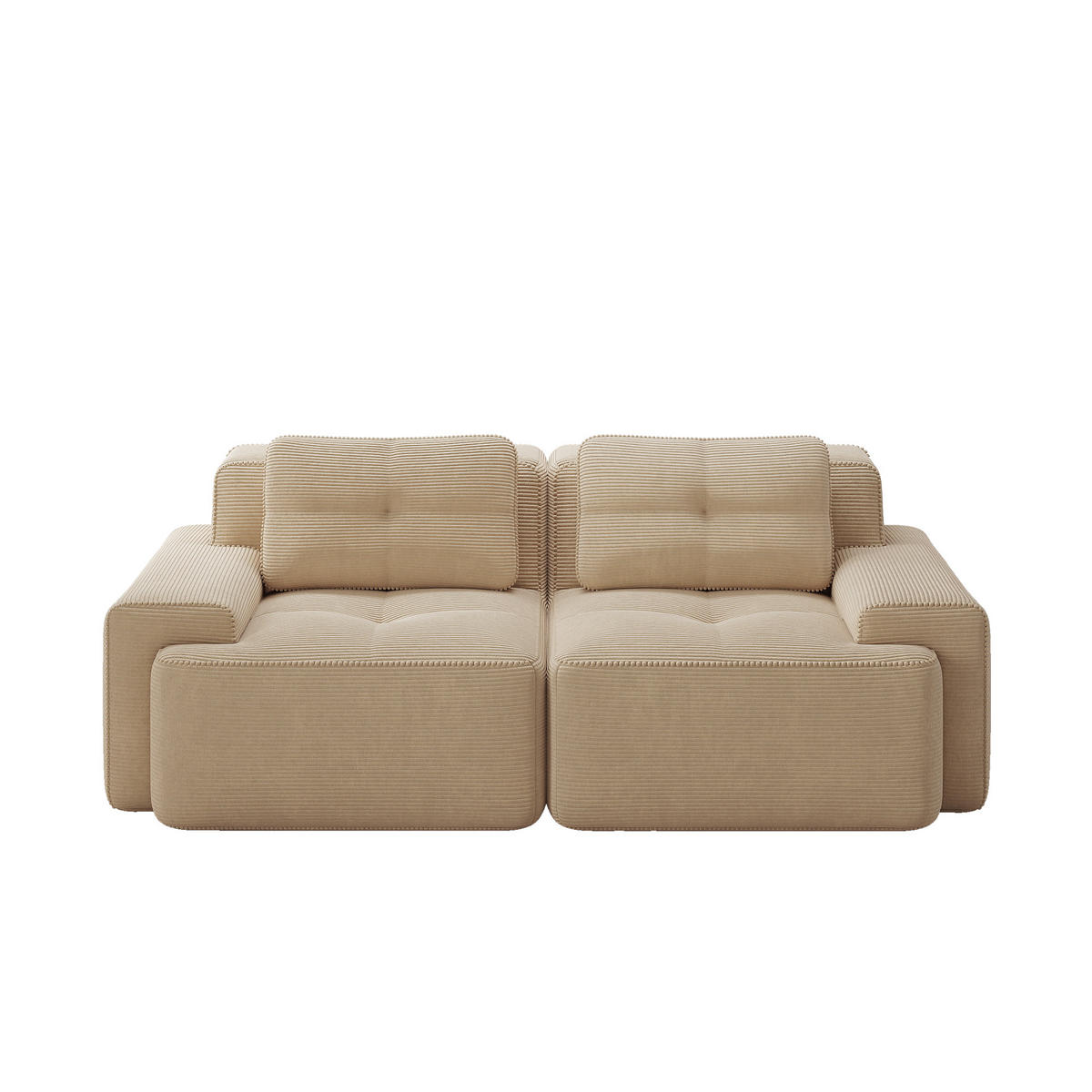 2-SITZER-SOFA DE-34113 modular mit Tiefsitz Beige - Beige, Textil (104/69/204cm) - ComfortXL