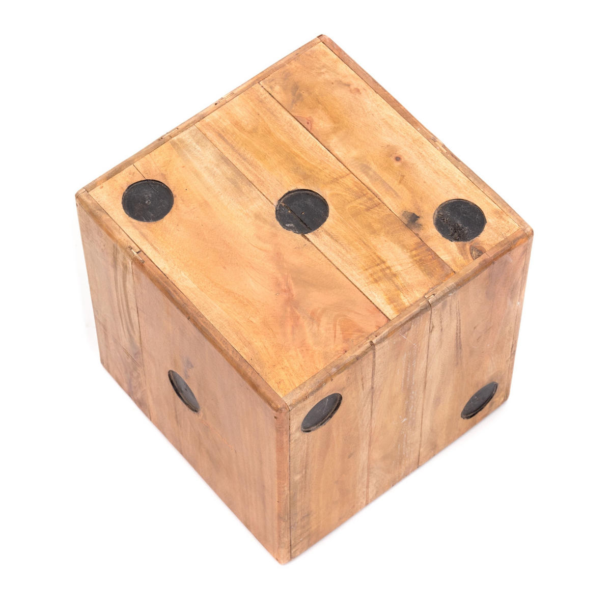 HOCKER WÜRFEL Game 25 Massivholz, 25cm naturfarben - Naturfarben, Holz (25/25/25cm) - CREEDWOOD