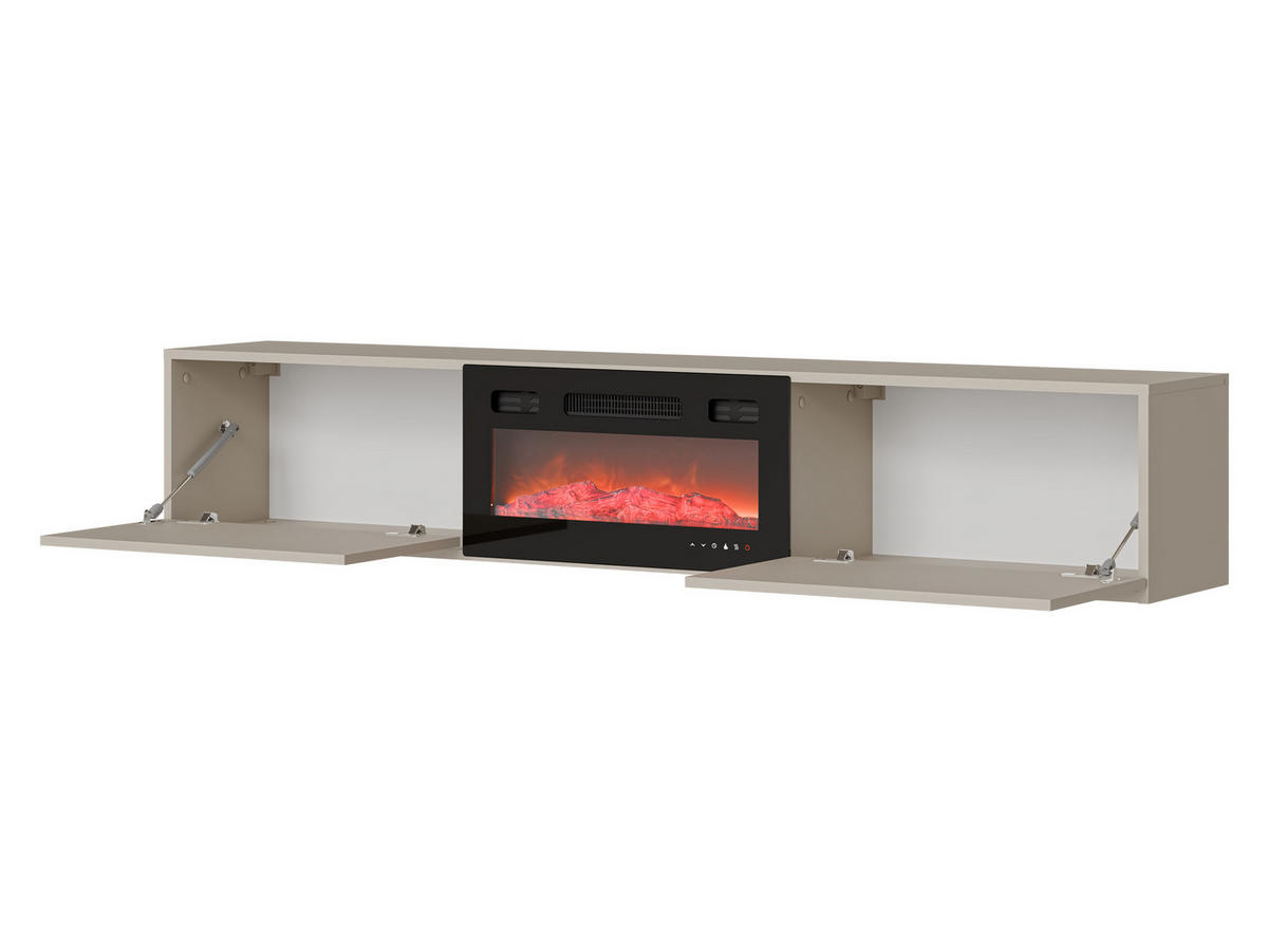 TV-LOWBOARD Govi 180 EF mit Kamin - Kaschmir, Holzwerkstoff (180/33/32cm) - MIRJAN24
