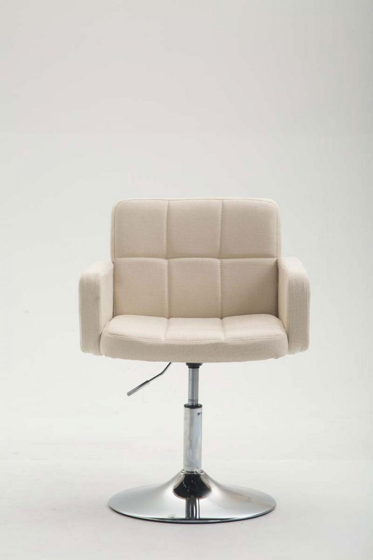 DREHSTUHL Stoff creme - Chromfarben/Creme, Textil/Metall (58/80/48cm) - CLP