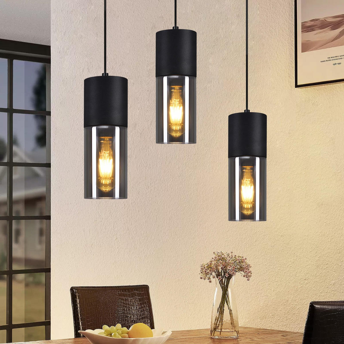 HÄNGELEUCHTE Elmar 1-flammig 10/10/150 cm - Schwarz, Metall (10/10/150cm) - Nettlife