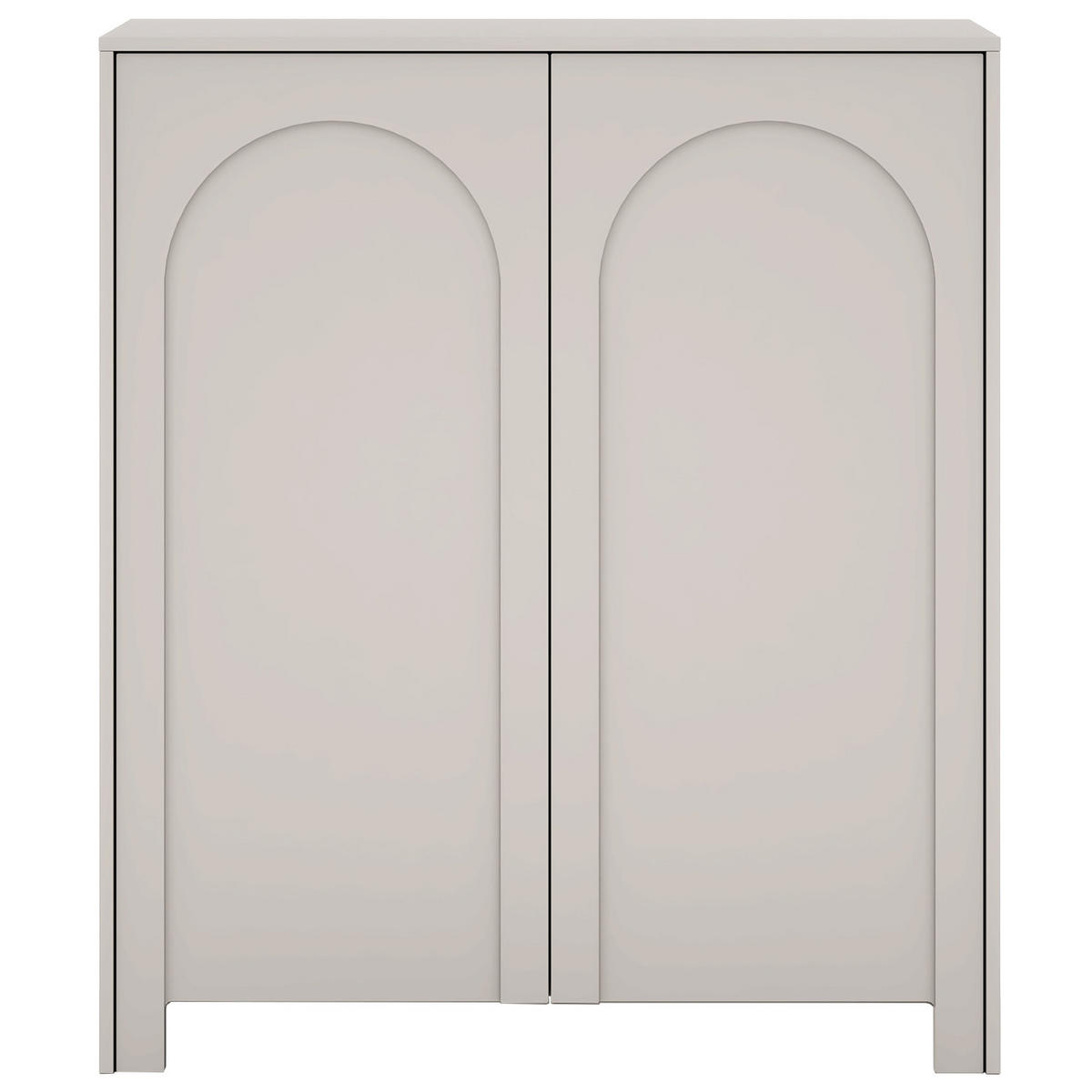 HIGHBOARD Amaro, Hochkommode mit 2 Türen, gefrästen Bogenfronten, Push-to-Open, Kaschmir - Kaschmir, Holzwerkstoff (103/119/35cm) - Beautysofa