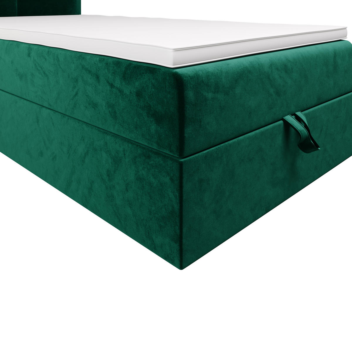 BOXBETT ALTEA 100x200 Monolith 37, mit Matratze H3, Bonell und Topper, Grün - Grün, Holz/Kunststoff (100/200cm) - Bedante