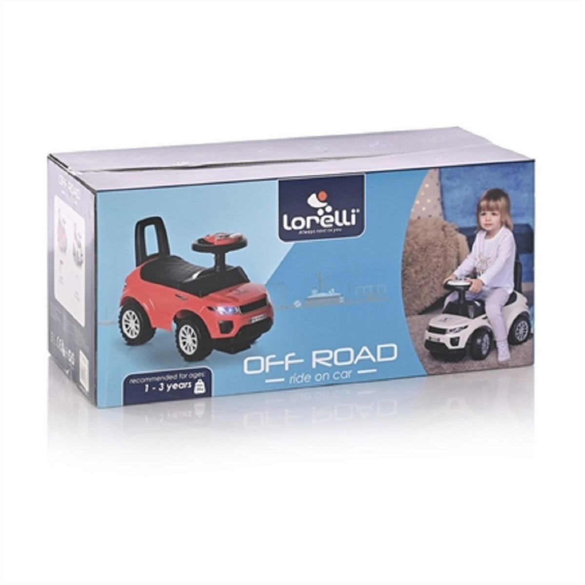 RUTSCHER 2 in 1 Kinderauto Off Road weiß Musikfunktion Rückenlehne ab 12 Mon. - Weiß, Kunststoff (62/28/41cm) - Lorelli