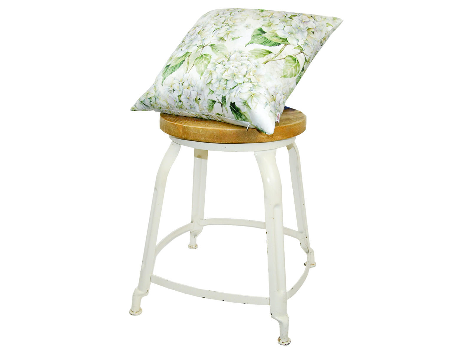 KISSENHÜLLE Landlust-Hortensie weiß 50/50 cm - Weiß/Grün, Textil (50/50cm) - beties Heimtextil