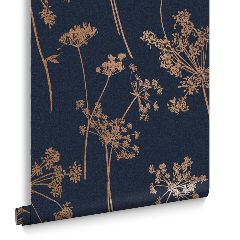 Graham & Brown Vliestapete Blau, Kupfer 53x1000 cm