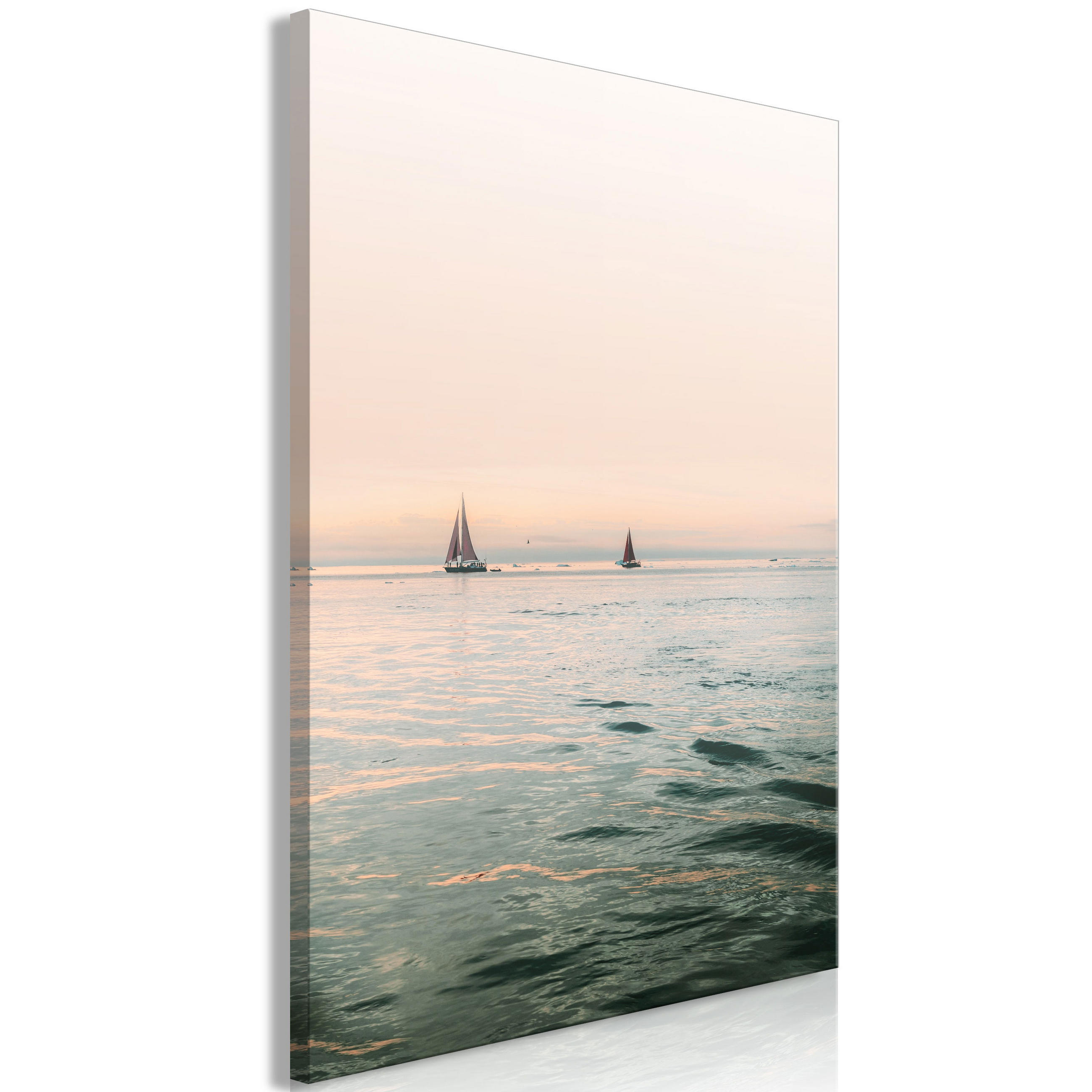 KUNSTDRUCK Grün 60/90 cm - Orange/Grün, Textil (60/90cm) - KUNSTLOFT