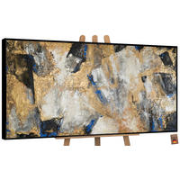 GEMÄLDE Goldener Kontrast Schattenfugenrahmen Schwarz 120x60 cm - Schwarz, Holz (120/60cm) - YS-art gallery