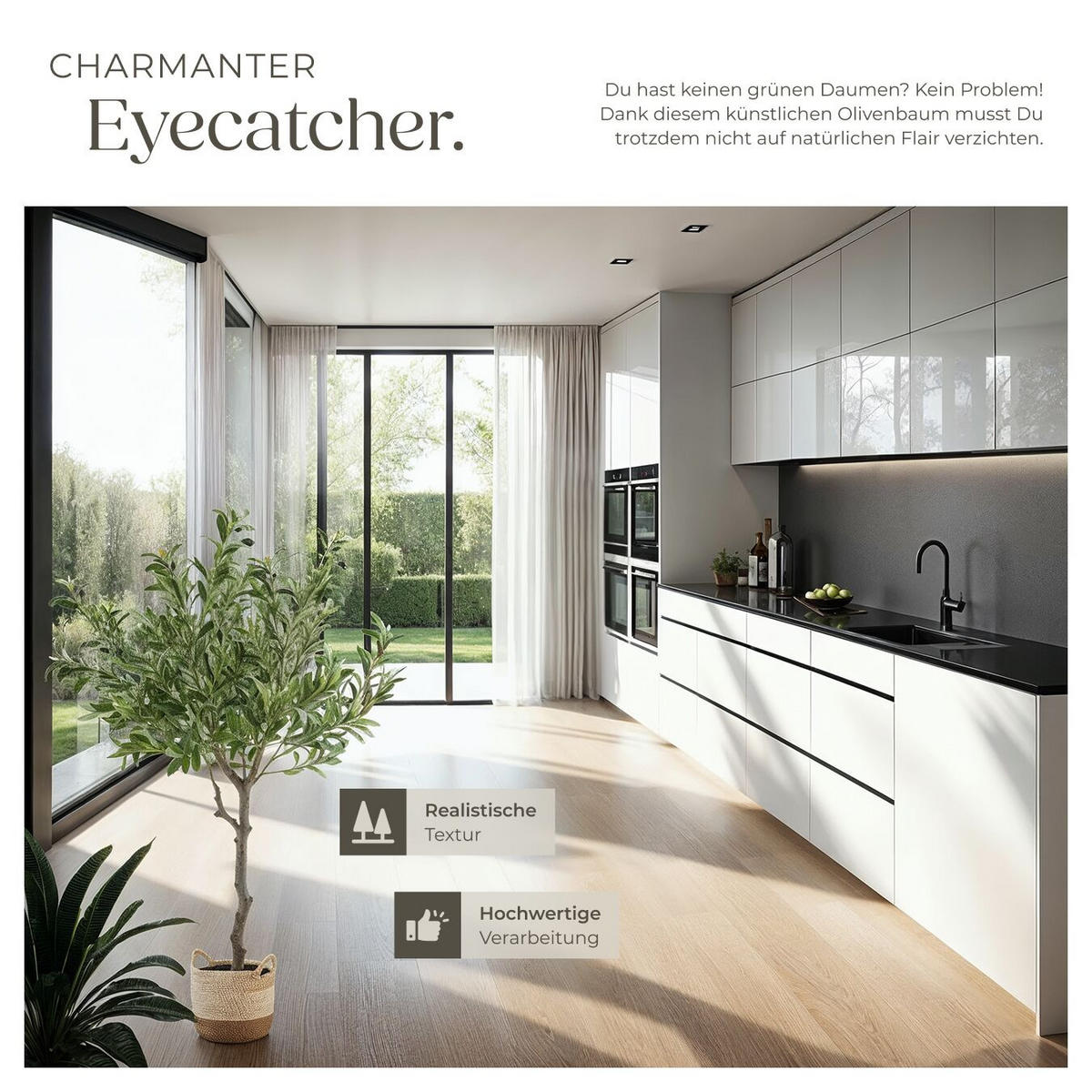 KÜNSTLICHER-OLIVENBAUM Oleand,stabiler Kunststoff-Blumentopf,grün - Grün, Kunststoff (120cm) - tectake