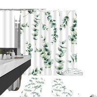 DUSCHVORHANG bedruckt pflanzlich Badezimmer wasserdicht schimmelresistent 180 x 180 cm - Multicolor, Textil (180/180cm) - MCBOSON