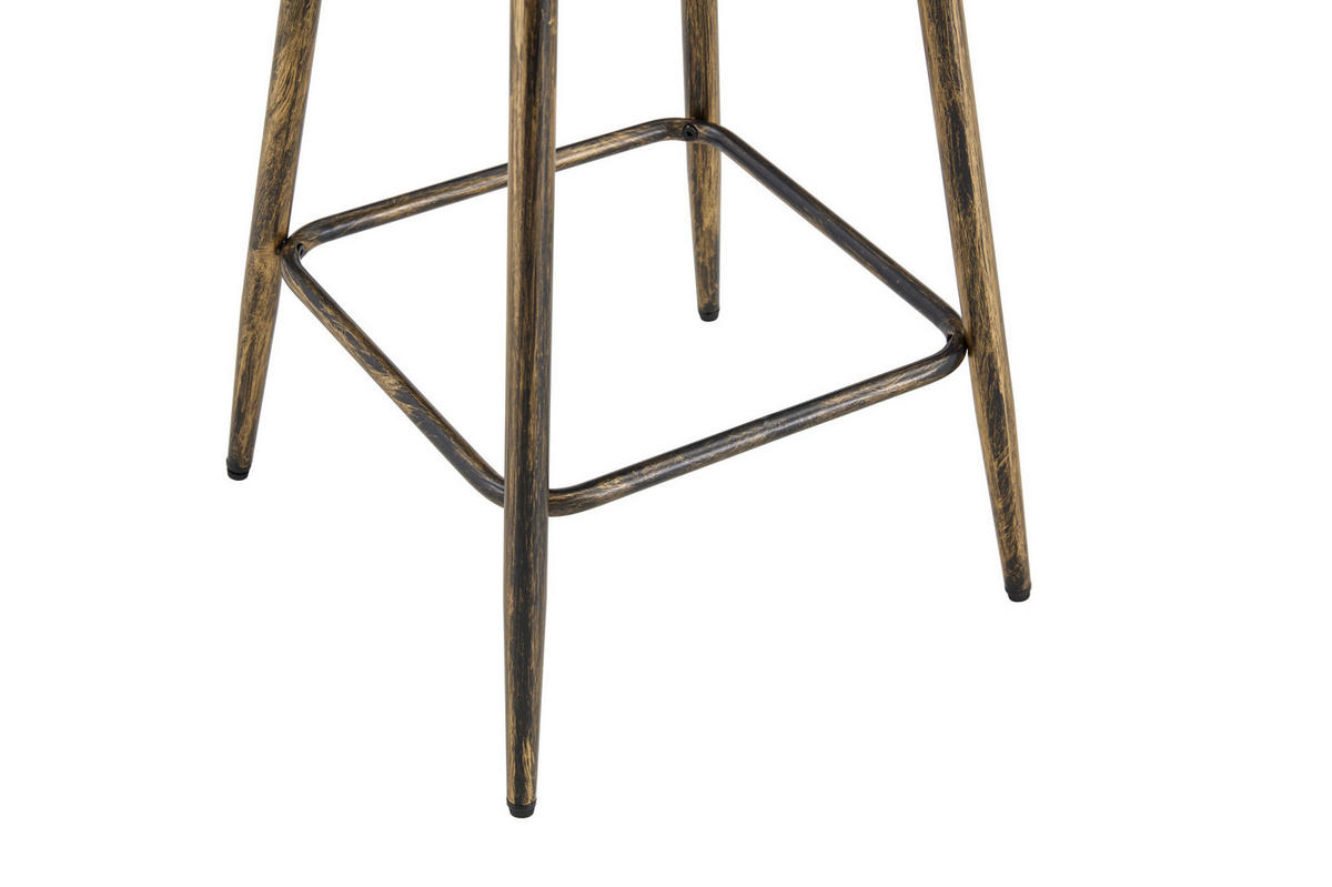 BARHOCKER Windsor-Stil mit Polstersitz Metall Black+Brown - Schwarz, Metall (39/96/39.1cm) - Meubliv