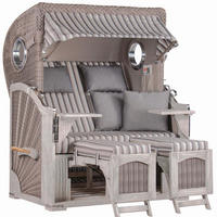 STRANDKORB Düne Koboo Grau Bullaugen - Braun/Grau, Metall (125/170/80cm) - Mr. Deko