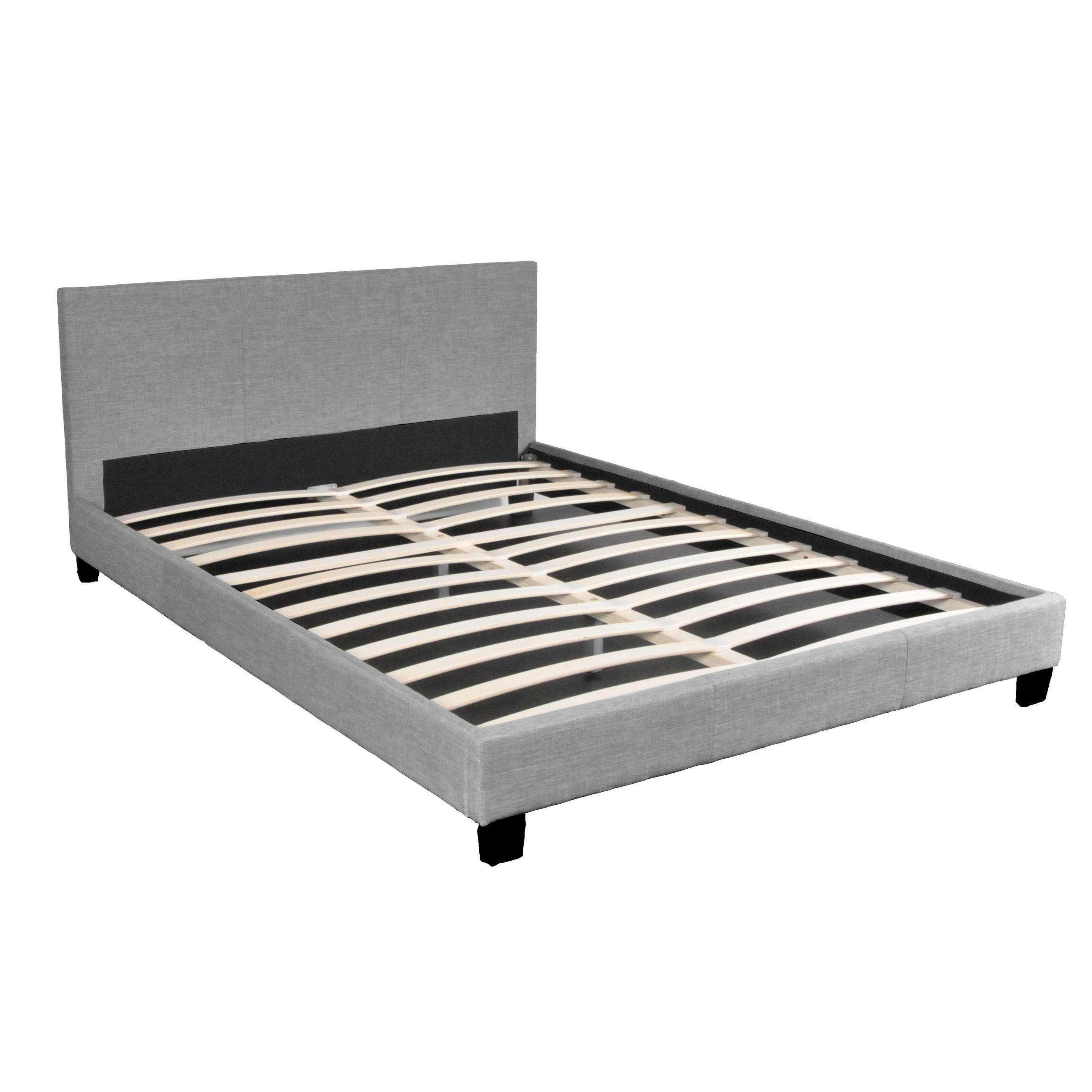 BETT DUBLIN mit Lattenrost / Bett 140x190 - Hellgrau - Grau, Holzwerkstoff (140/190cm) - Weber Industries