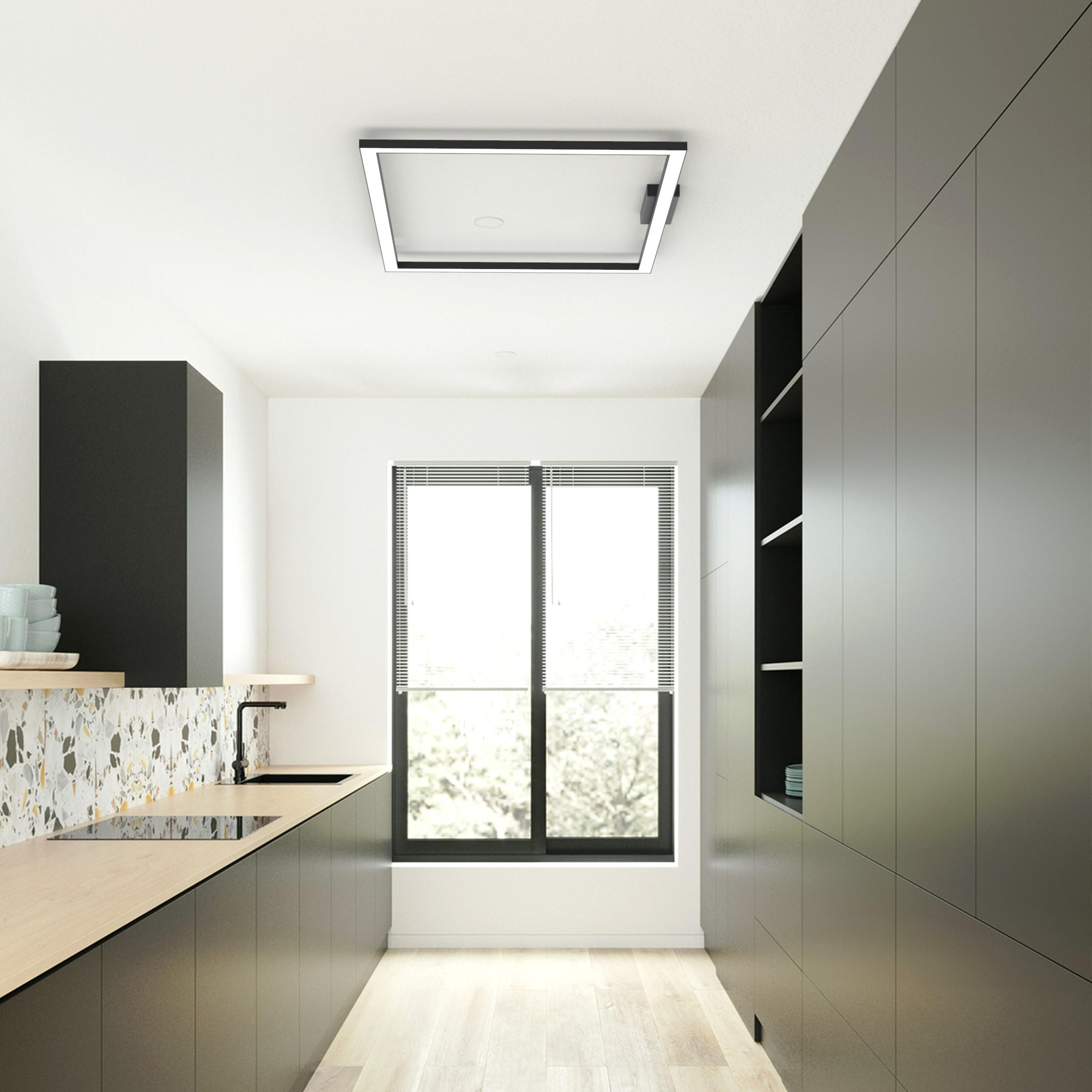 LED-DECKENLEUCHTE - Schwarz, Metall (60/90/100cm) - Lumicom