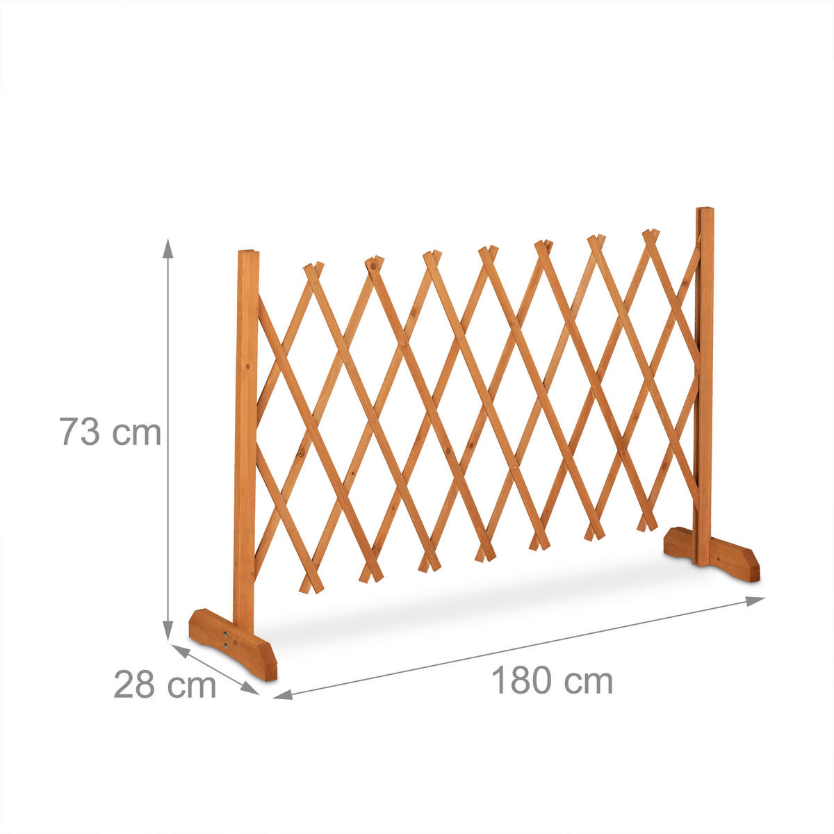 RANKGITTER - Orange, Holz (180/73/28cm) - Relaxdays