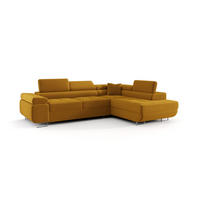 ECKSOFA EMILY mit Schlaffunktion Poso 01 Rechts - Currygelb, Textil (275/200cm) - Bedante