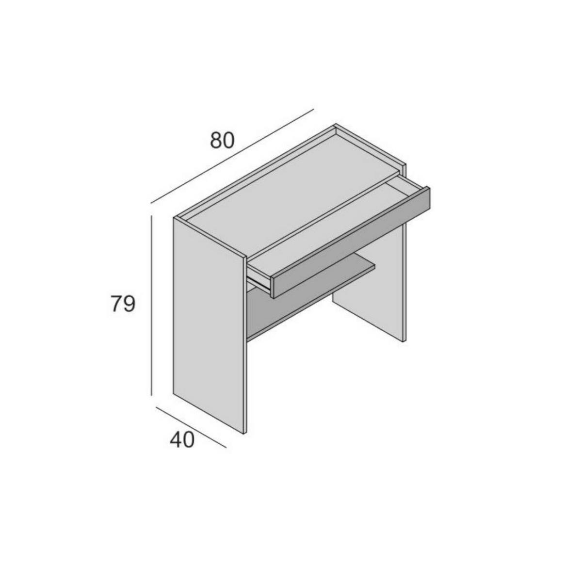 SCHREIBTISCH Weiß, Zement 40/80/79 cm - Weiß/Grau, Holzwerkstoff (40/80/79cm) - DMORA