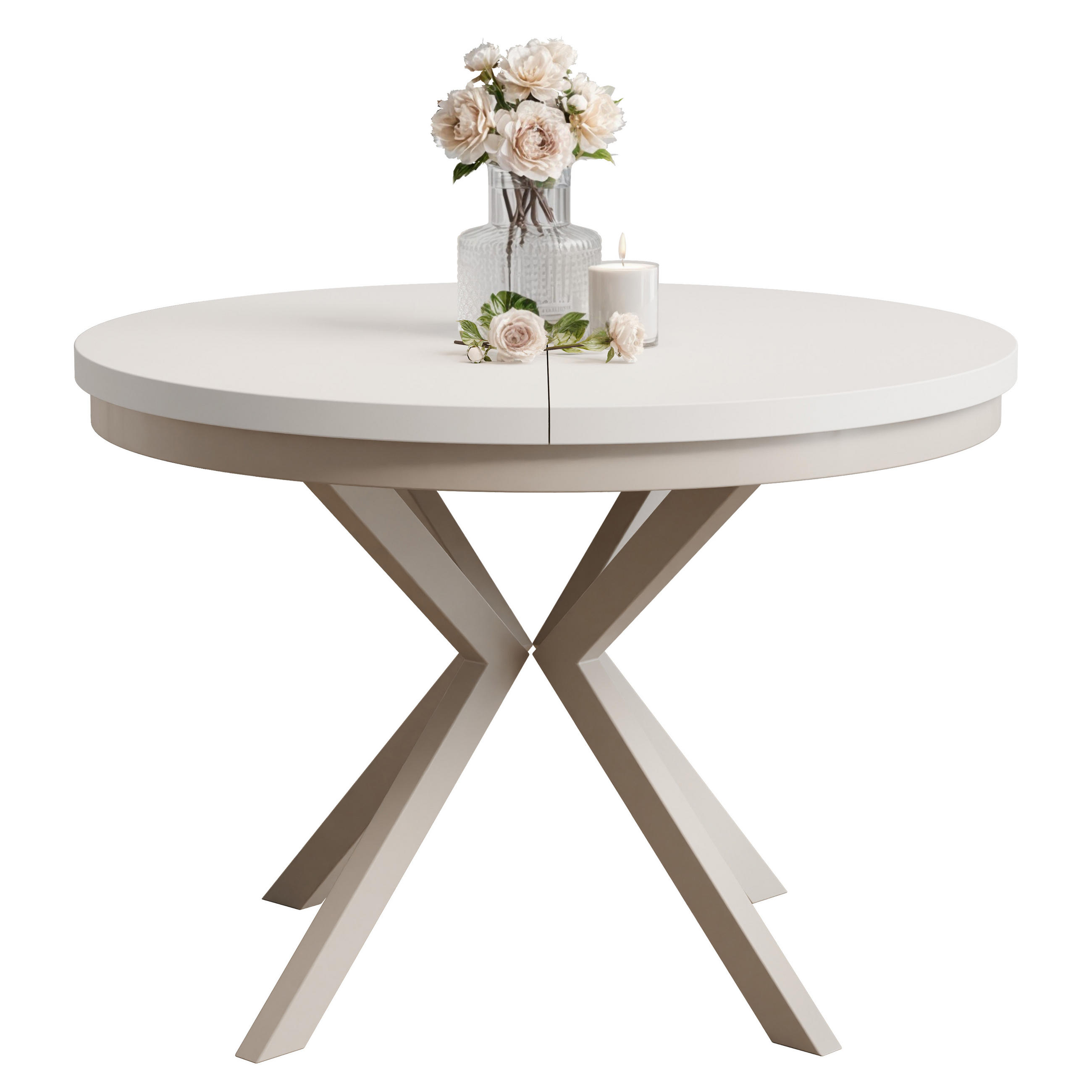 Idohome Ausziehtisch Weiß 120x76x120 cm