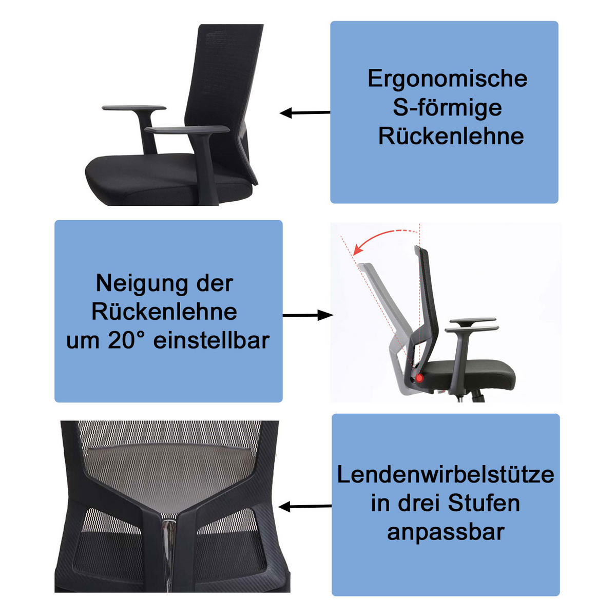 BÜROSTUHL Grau - Grau, Textil (63/105/48cm) - SIHOO