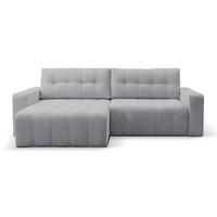 ECKSOFA Maillo Hellgrau Cord - Hellgrau/Schwarz, Kunststoff/Textil (245/143cm) - Selsey