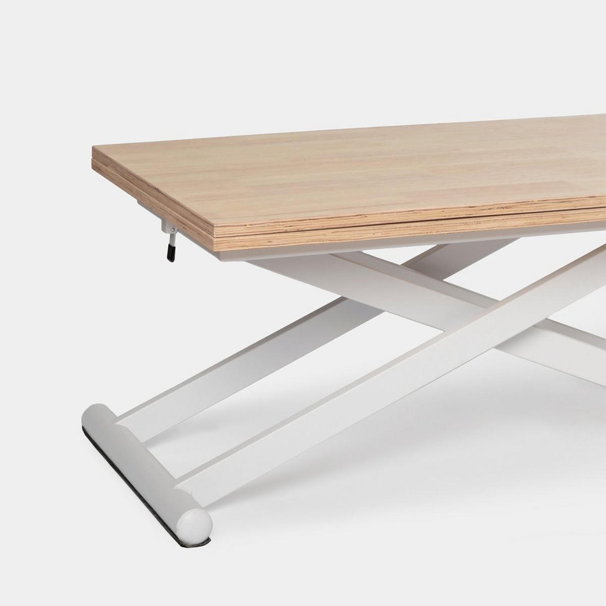 COUCHTISCH AUSZIEHBARER UND ERHÖHTER Tapi Weiß 110 cm x 46-75 cm - Weiß, Holz (57/110/46cm)