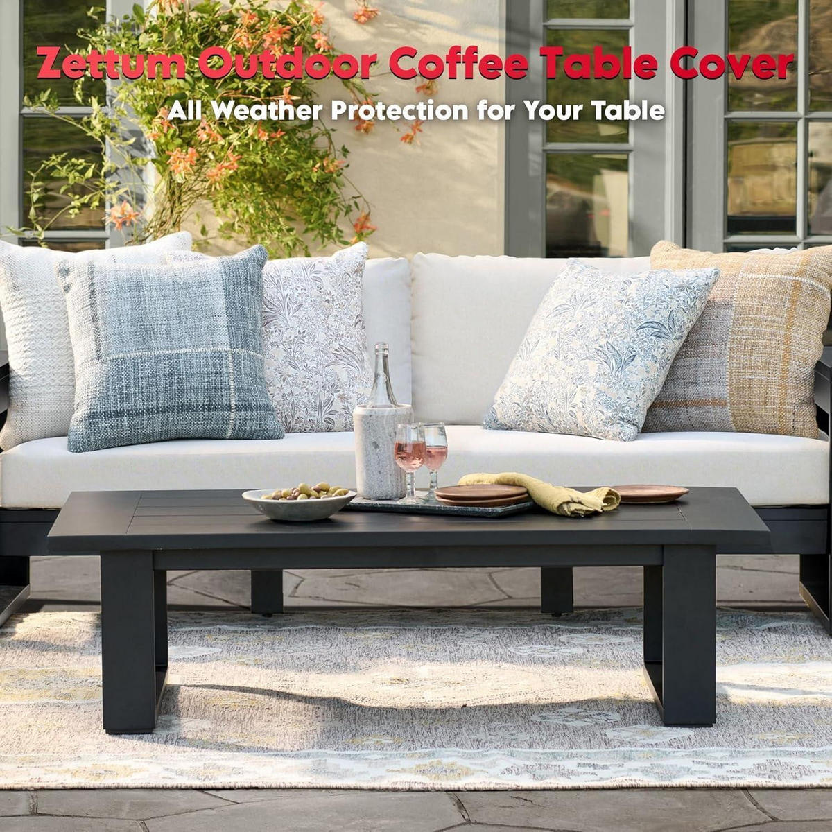 ABDECKUNG für Gartenmöbel 106 x 60 x 45 cm Wasserdicht Heavy Duty - Schwarz, Textil (22/5/26cm)