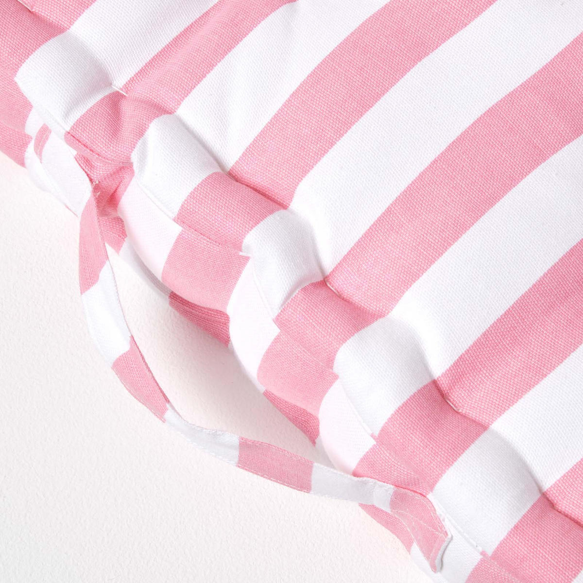 SITZKISSEN rosa-weiß gestreift 40/40/8 cm - Rosa, Textil (40/40/8cm) - Homescapes