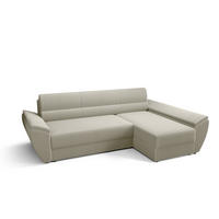 ECKSOFA L REBI L3 Poso 100 Rechts mit Schlaffunktion, Beige - Beige, Textil (251/140cm)